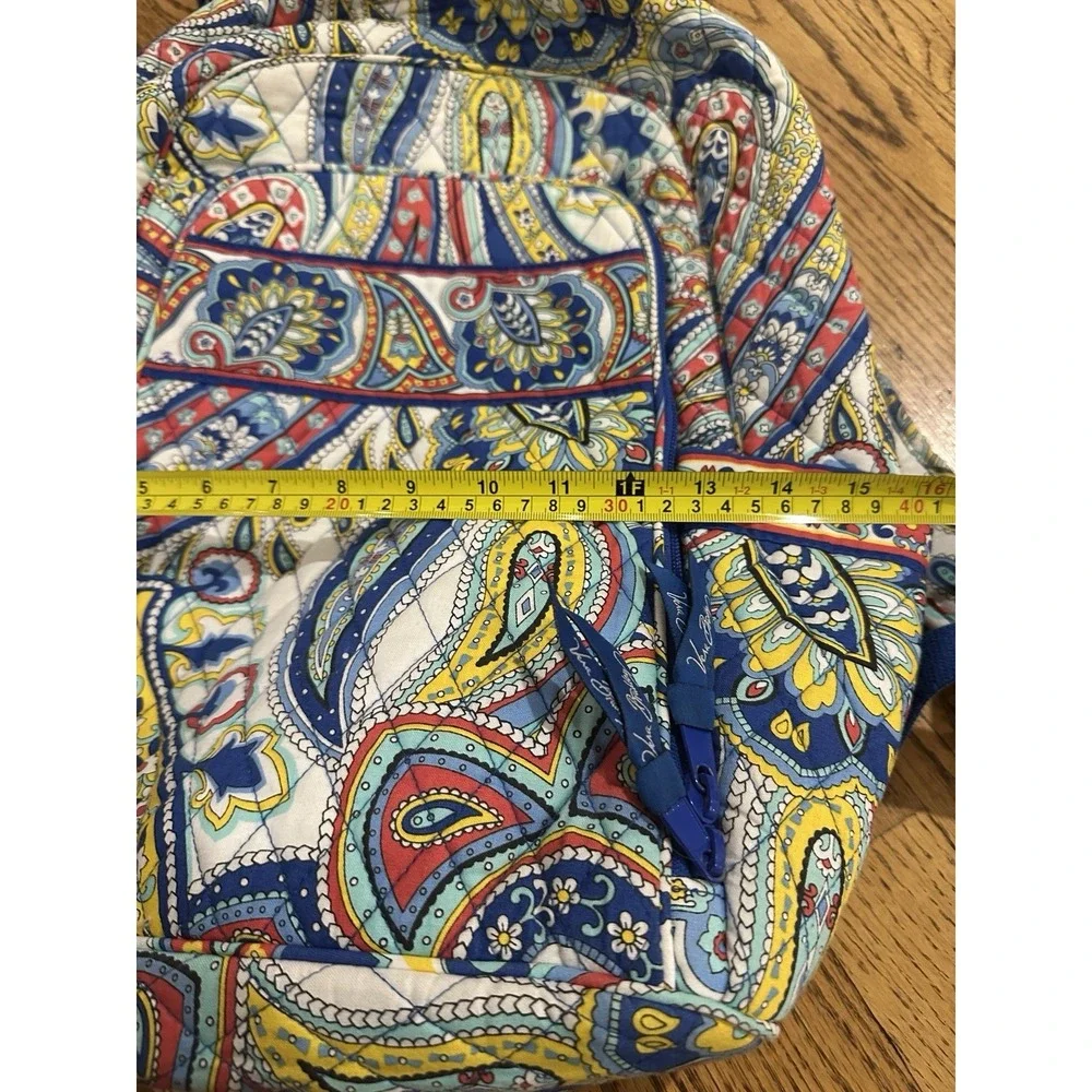 Vera Bradley Marina Paisley Full Size Backpack Retired Quilted Cotton Laptop Bag